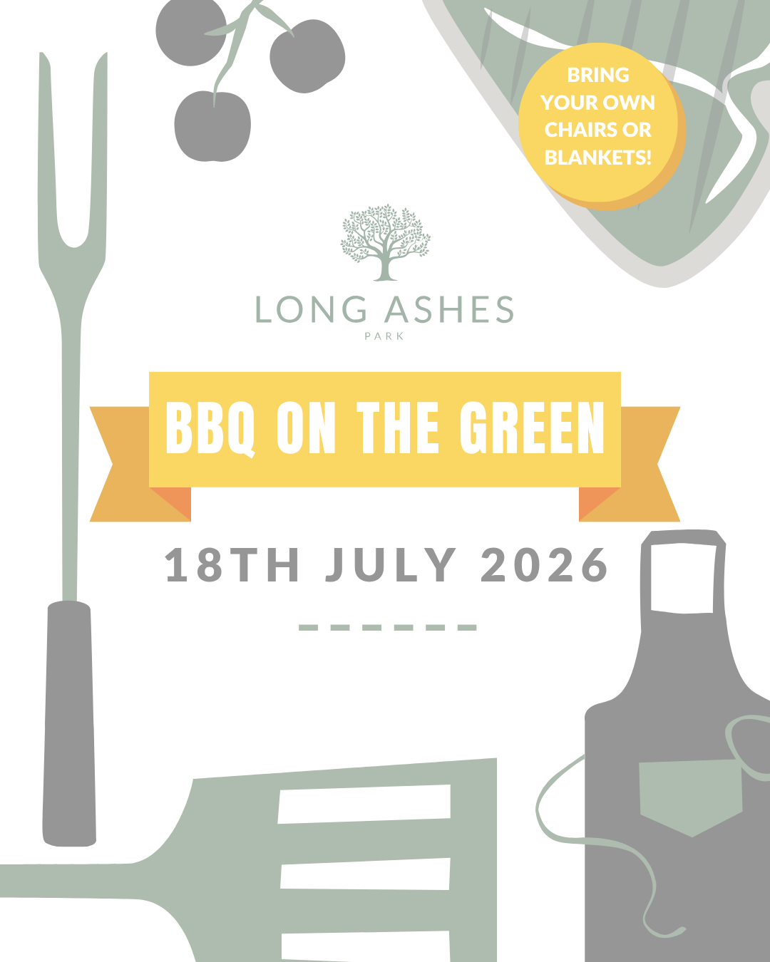LA BBQ on the green graphic temporary