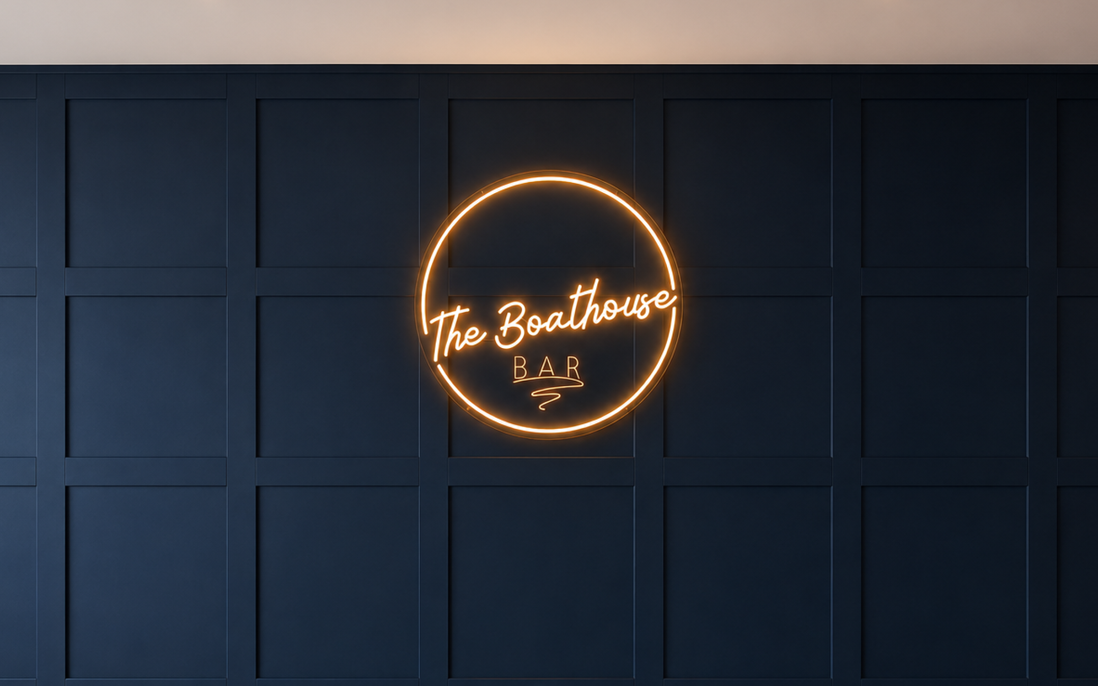 Boathouse sign wall landscape