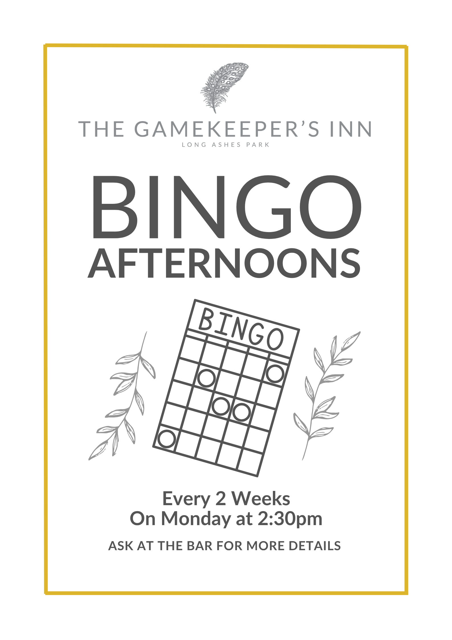 GKI Bingo Afternoons Poster